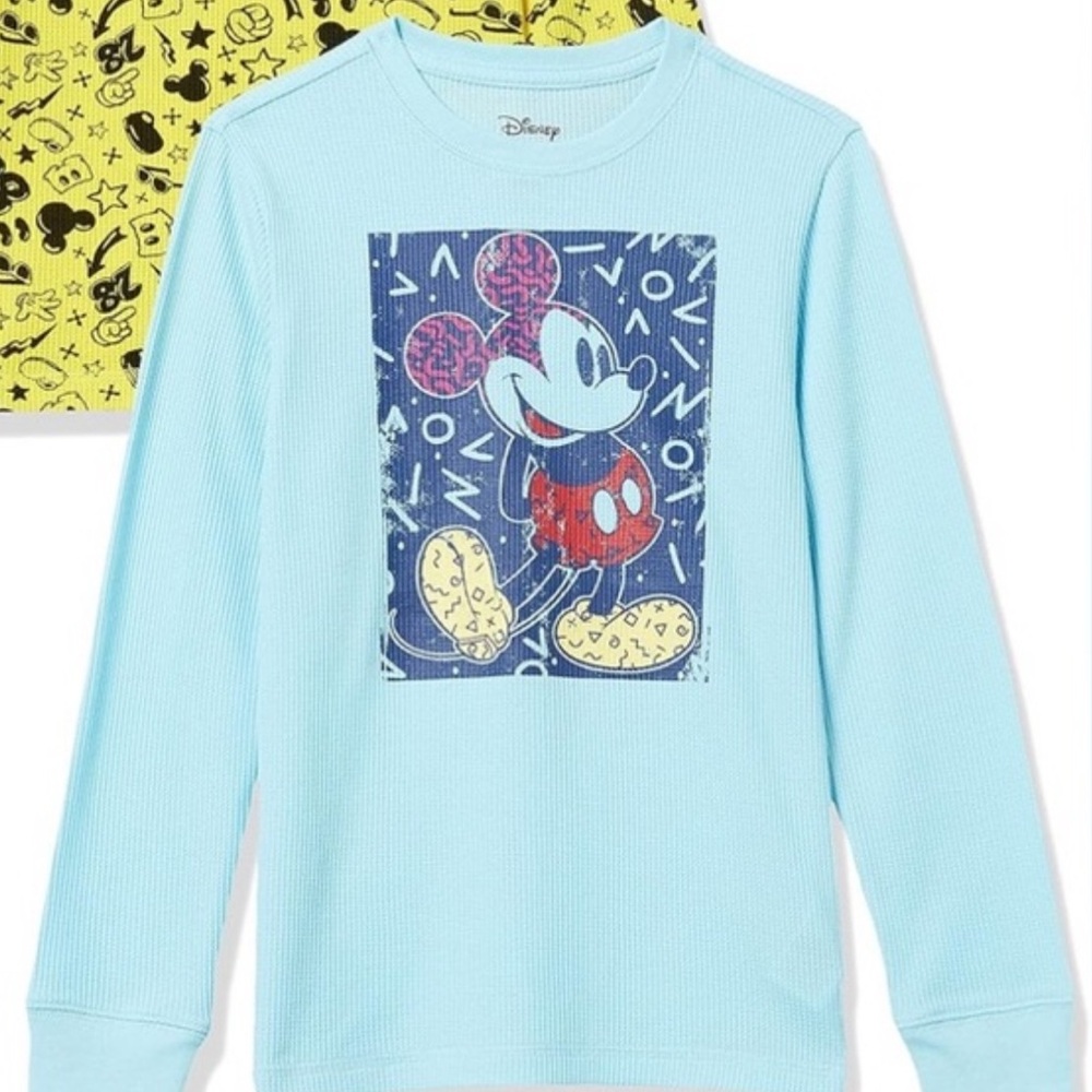 Disney Mickey Mouse Boys SOFT Long-Sleeve Thermal Shirt size Large/10, NWOT